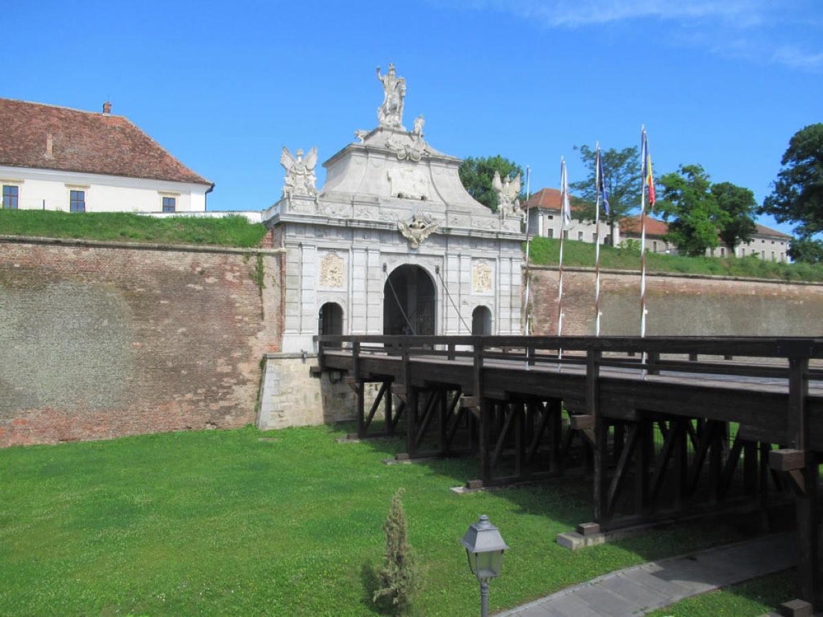 The star-shaped Alba Carolina citadel at Alba Iulia