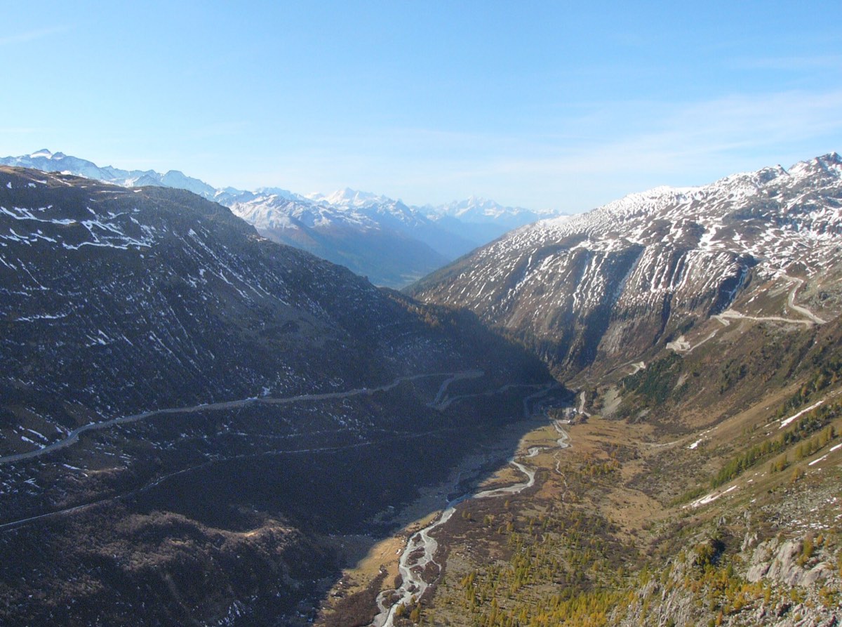 The upper ramps of the Furka on the Valais side