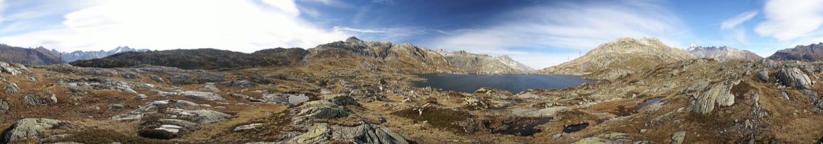 The bare granite of the Grimsel summit