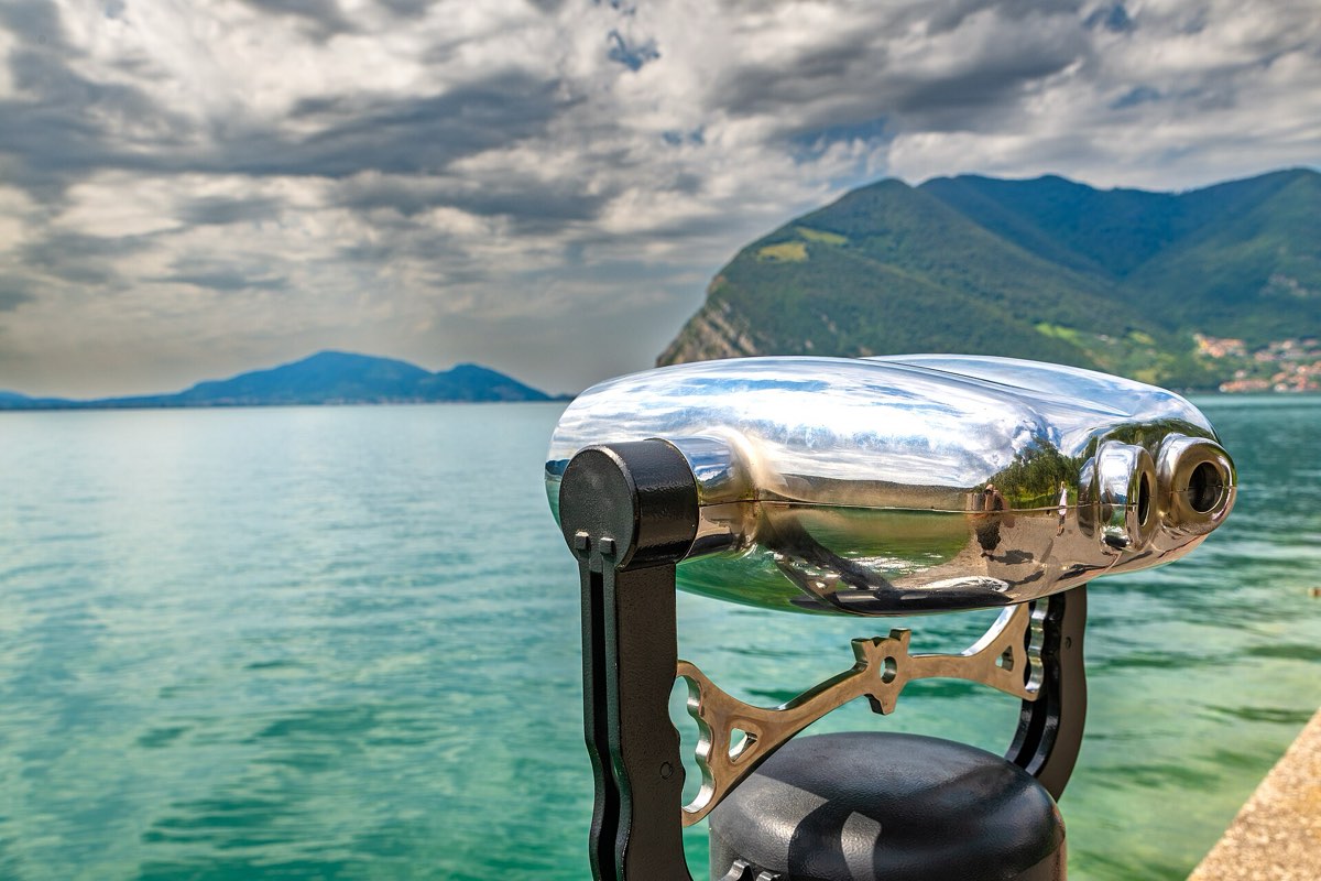 Monte Isola in the middle of Lake Iseo