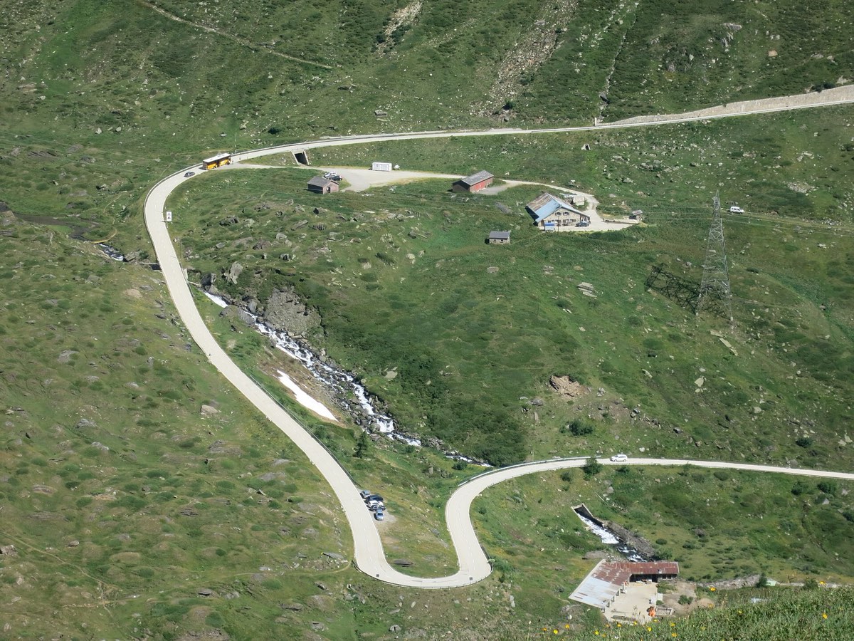 Hairpins on the southern side of the Nufenen, the highest pass entirely in Switzerland