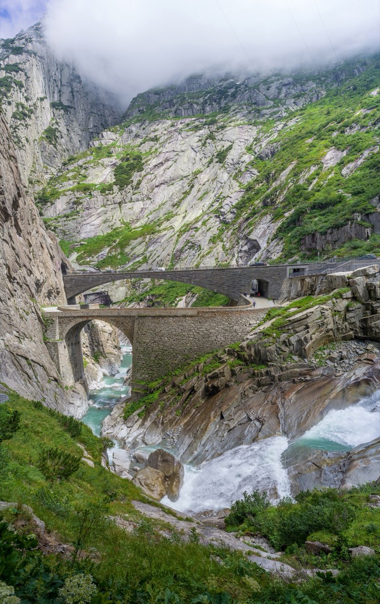 The Devil's Bridge in the Schöllenen gorge below Andermatt