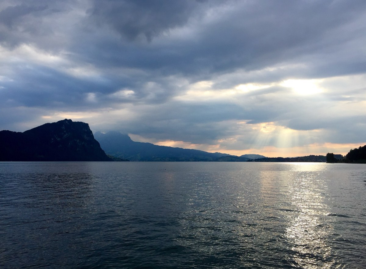 Vitznau on Lake Lucerne beneath the Rigi